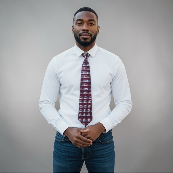 Vintage Joe Boxer "Wet Paint" Novelty Silk Necktie Burgundy Painter Artist - Picture 6 of 6